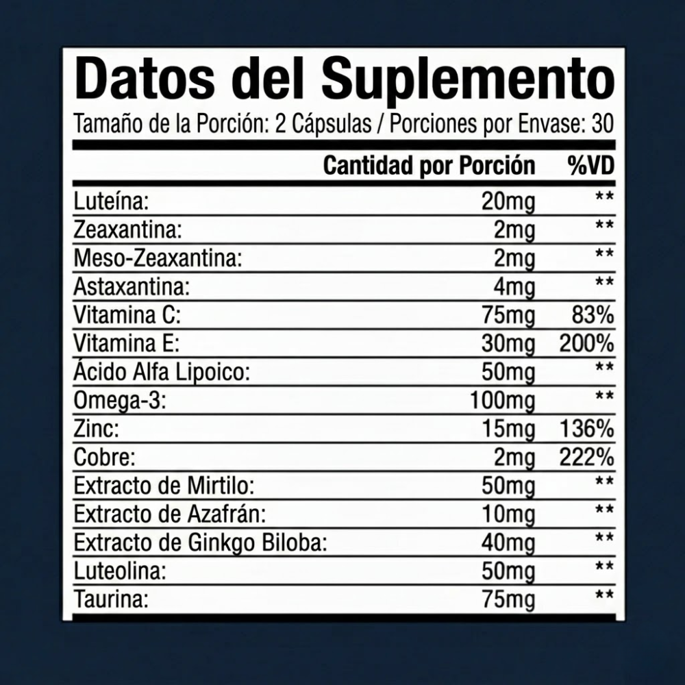 VisioPro 15 en 1 Fórmula avanzada para los ojos