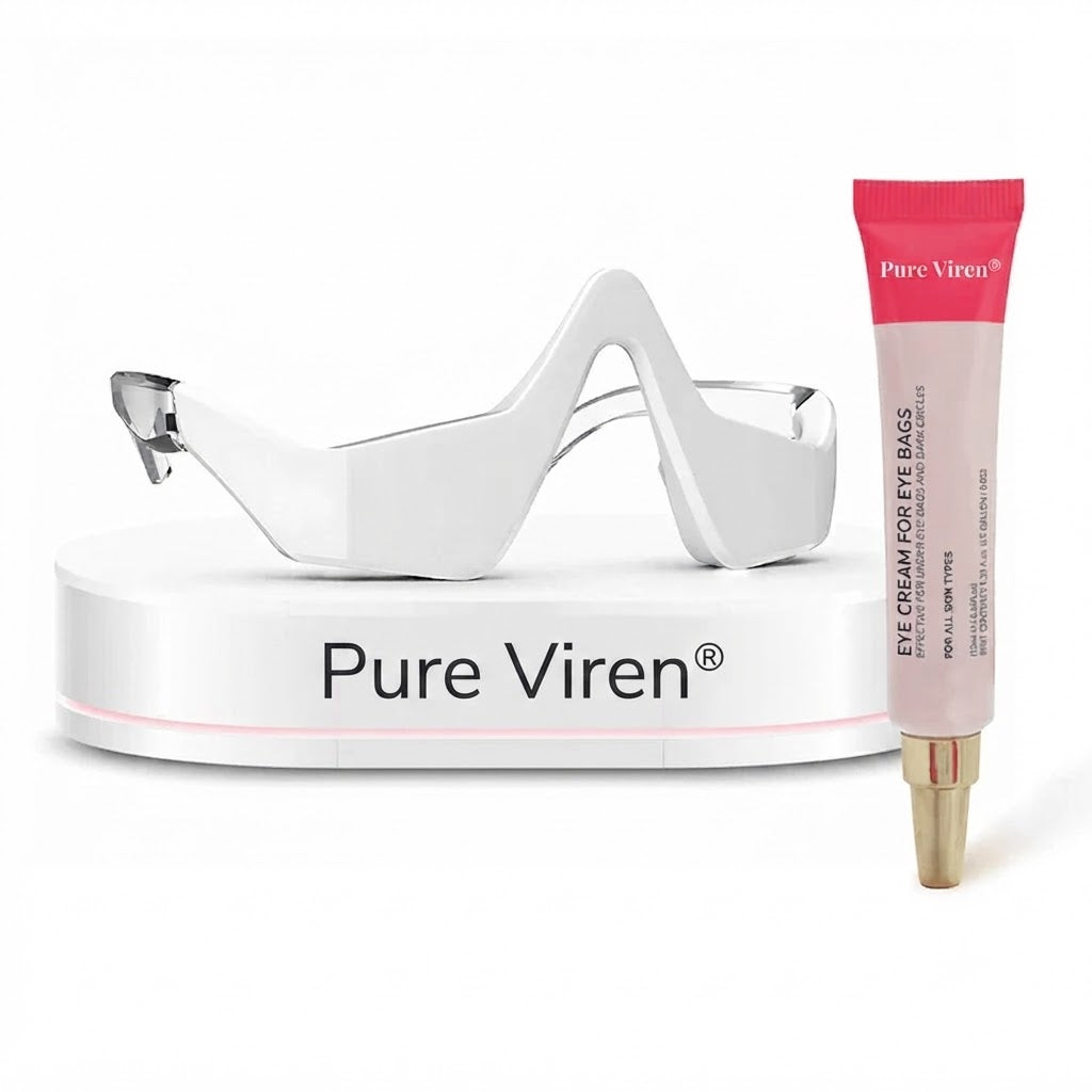 Pure Viren® 2 en 1 - terapia de luz roja + EMS para eliminar las bolsas de los ojos.