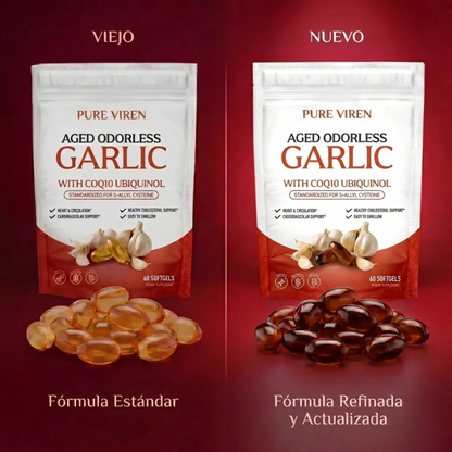 Cápsulas blandas de ajo añejo sin olor