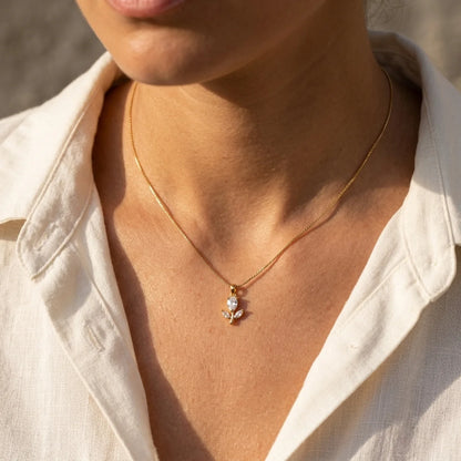 Tulipan con Oro 18K