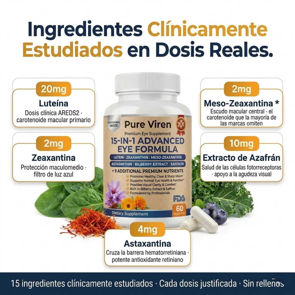 VisioPro 15 en 1 Fórmula avanzada para los ojos