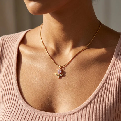 Tulipan con Oro 18K