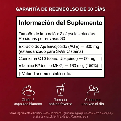 Cápsulas blandas de ajo añejo sin olor