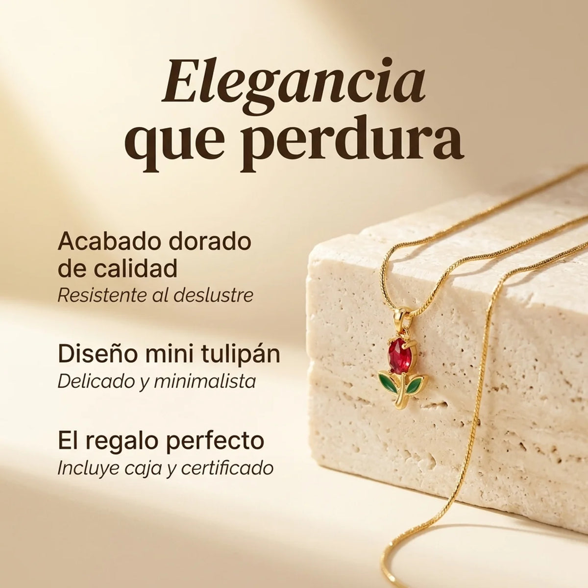 Tulipan con Oro 18K