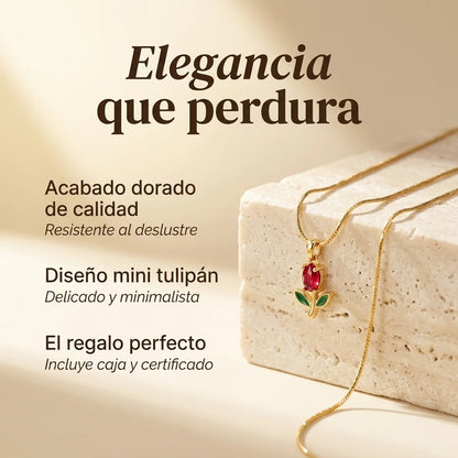 Tulipan con Oro 18K