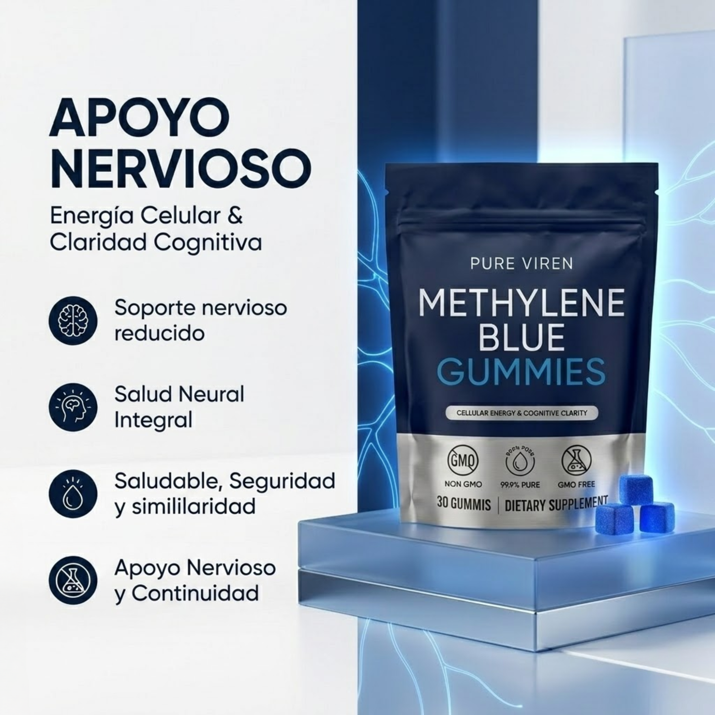 Gomitas de azul de metileno