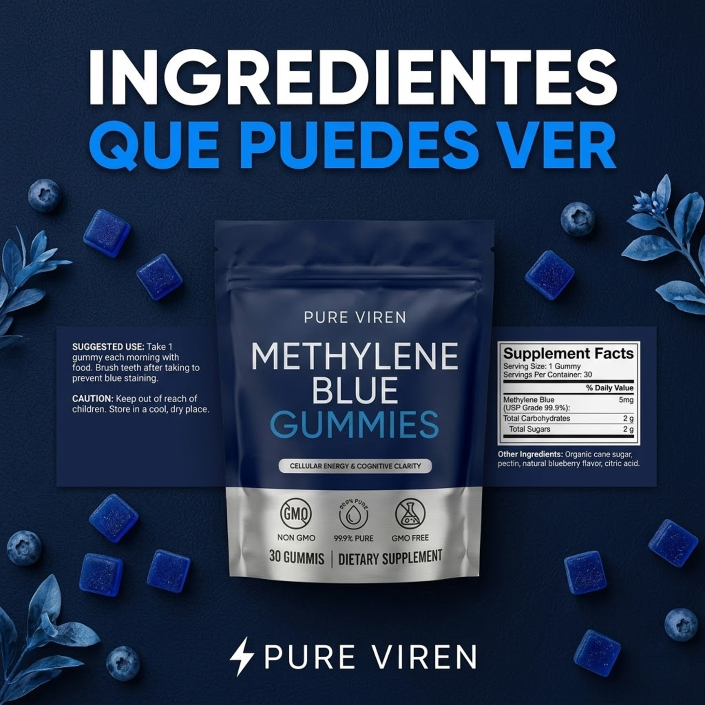 Gomitas de azul de metileno